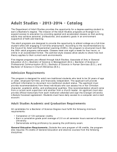 Adult Studies - 2013-2014 - Catalog