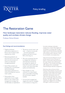 The Restoration Game Policy briefing How landscape restoration reduces flooding, improves water