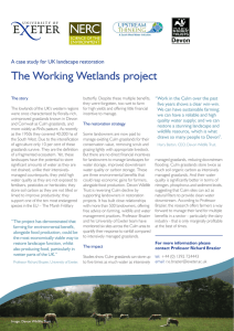 The Working Wetlands project A case study for UK landscape restoration