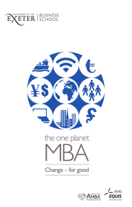 MBA the one planet Change – for good