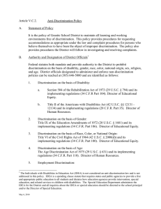 Article V.C.2. Anti-Discrimination Policy A.