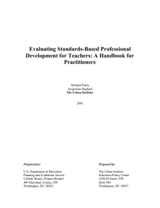 Evaluating Standards-Based Professional Development for Teachers: A Handbook for Practitioners