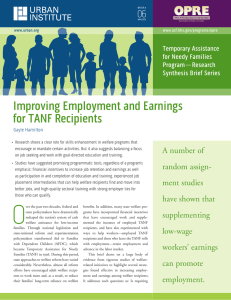 improving employment and earnings for TANf recipients 06