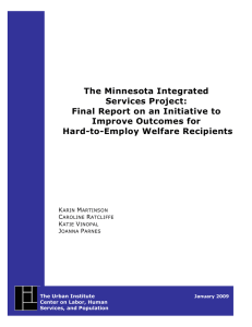 The Minnesota Integrated Services Project: Final Report on an Initiative to