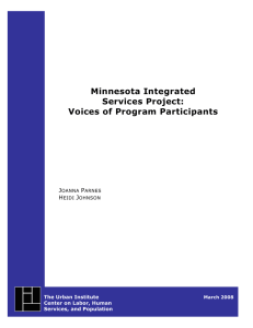 Minnesota Integrated Services Project: Voices of Program Participants