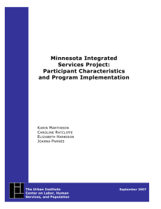 Minnesota Integrated Services Project: Participant Characteristics