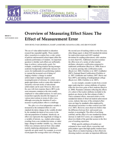 Overview of Measuring Effect Sizes: The  Effect of Measurement Error 