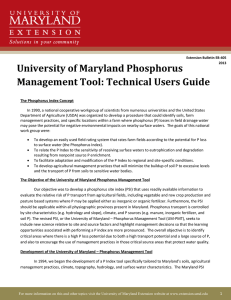 University of Maryland Phosphorus Management Tool: Technical Users Guide