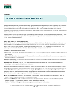 CISCO FILE ENGINE SERIES APPLIANCES