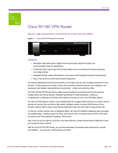 Cisco RV180 VPN Router Highlights