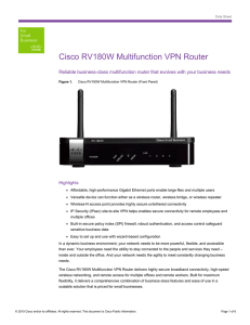 Cisco RV180W Multifunction VPN Router Highlights