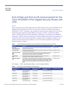 End-of-Sale and End-of-Life Announcement for the VPN