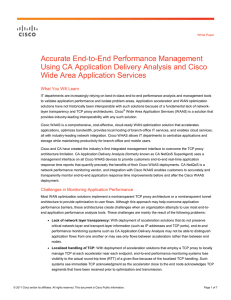 Accurate End-to-End Performance Management Using CA Application Delivery Analysis and Cisco