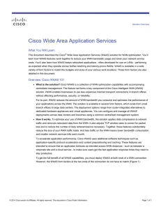 Cisco Wide Area Application Services What You Will Learn