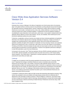 Cisco Wide Area Application Services Software Version 5.4 What You Will Learn