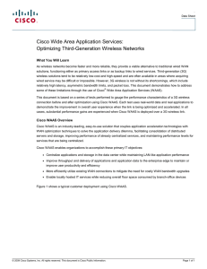 Cisco Wide Area Application Services: Optimizing Third-Generation Wireless Networks