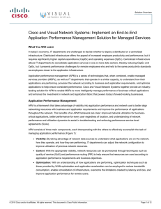 Cisco and Visual Network Systems: Implement an End-to-End