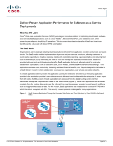 Deliver Proven Application Performance for Software-as-a-Service Deployments What You Will Learn