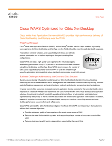 Cisco WAAS Optimized for Citrix XenDesktop