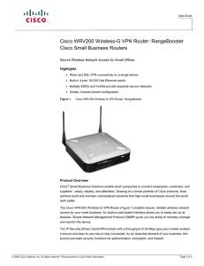 Cisco WRV200 Wireless-G VPN Router: RangeBooster Cisco Small Business Routers Highlights