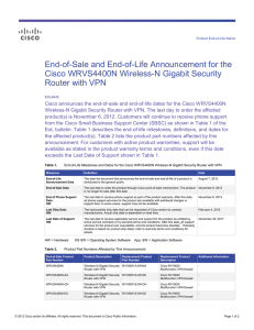 End-of-Sale and End-of-Life Announcement for the Cisco WRVS4400N Wireless-N Gigabit Security