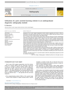 Utilisation of a peer assisted learning scheme in an undergraduate