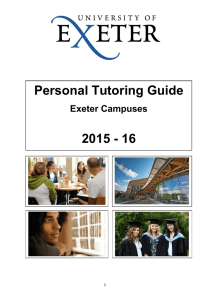 Personal Tutoring Guide 2015 - 16 Exeter Campuses 1