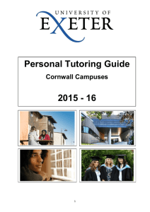 Personal Tutoring Guide 2015 - 16 Cornwall Campuses 1