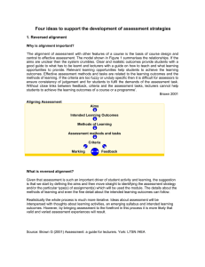 Four ideas to support the development of assessment strategies