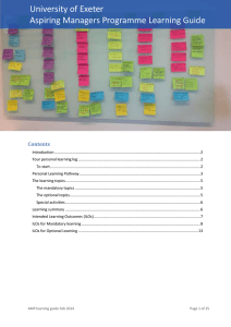 University of Exeter Aspiring Managers Programme Learning Guide  Contents