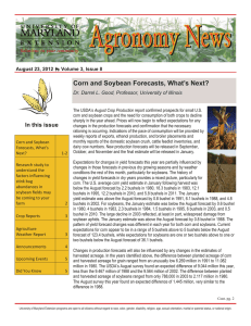 Corn and Soybean Forecasts, What’s Next? August 23, 2012