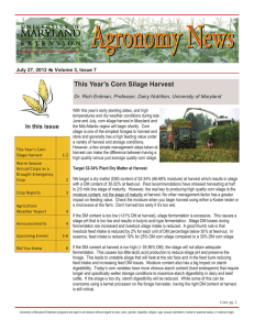 This Year’s Corn Silage Harvest July 27, 2012  Volume 3, Issue 7