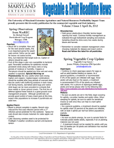 The University of Maryland Extension Agriculture and Natural Resources Profitability... proudly presents this bi-weekly publication for the commercial vegetable and...