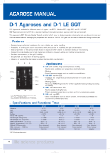 AGAROSE MANUAL D-1 Agaroses and D-1 LE GQT