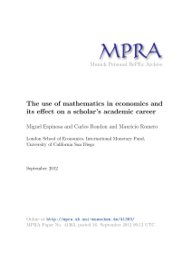 MPRA The use of mathematics in economics and Munich Personal RePEc Archive