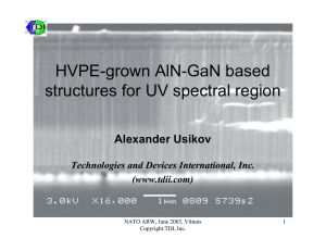 HVPE-grown AlN-GaN based structures for UV spectral region Alexander Usikov