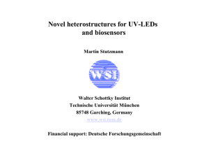 Novel heterostructures for UV-LEDs and biosensors