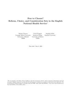 Free to Choose? Reform, Choice, and Consideration Sets in the English ∗