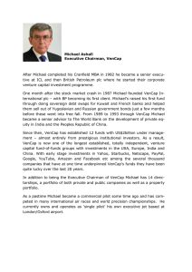 Michael Ashall Executive Chairman, VenCap