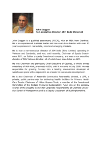 John Duggan Non-executive Director, JSM Indo China Ltd