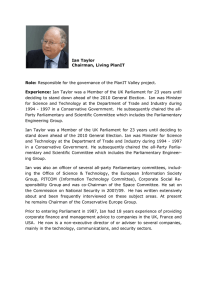 Ian Taylor Chairman, Living PlanIT Role: Experience: