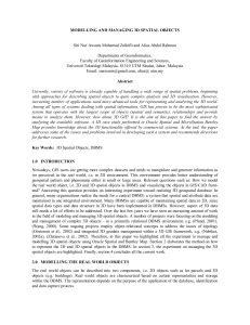 MODELLING AND MANAGING 3D SPATIAL OBJECTS  Departments of Geoinformatics,