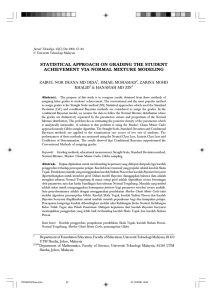 STATISTICAL APPROACH ON GRADING THE STUDENT ACHIEVEMENT VIA NORMAL MIXTURE MODELING