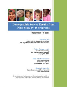 Demographic Survey Results from Nine-State IV-D Programs December 18, 2007 Prepared for: