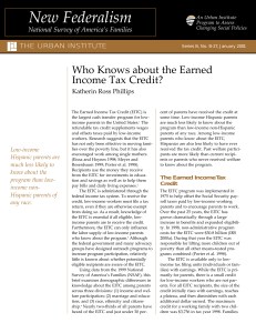 Who Knows about the Earned Income Tax Credit? Katherin Ross Phillips