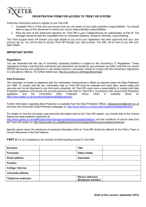 REGISTRATION FORM FOR ACCESS TO TRENT HR SYSTEM