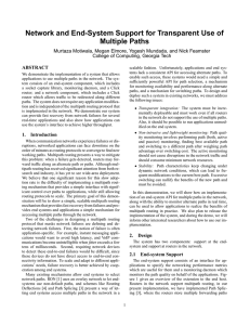 Network and End-System Support for Transparent Use of Multiple Paths