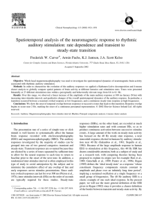 Spatiotemporal analysis of the neuromagnetic response to rhythmic