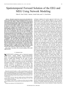 Spatiotemporal Forward Solution of the EEG and MEG Using Network Modeling