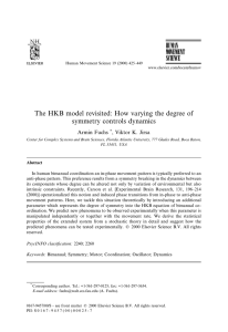 The HKB model revisited: How varying the degree of Armin Fuchs
